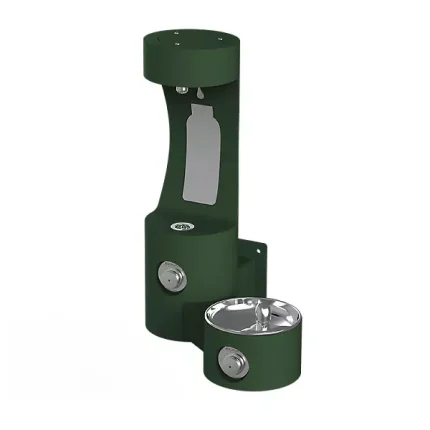 Outdoor ezH2O® Bottle Filling Station Wall Mount with Single Fountain Non-Filtered Non-Refrigerated