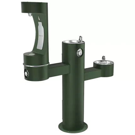 Outdoor ezH2O® Middle Bottle Filling Station Tri-Level Pedestal Non-Filtered Non-Refrigerated FR